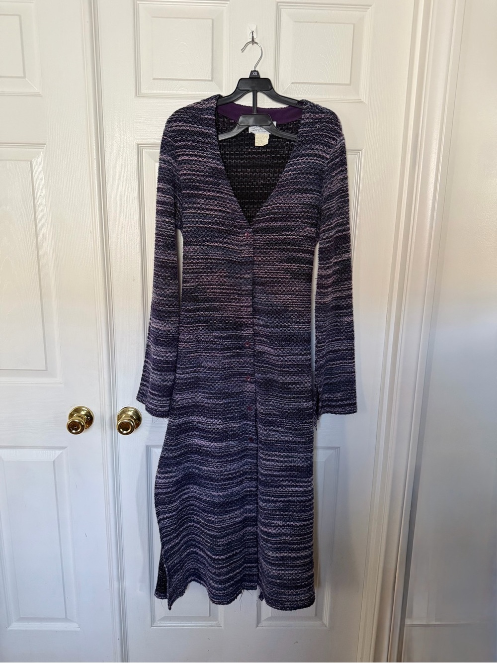 Long Elegant Legs Space Dye Long Knit Cardigan Maxi Dress 12 Tall Made in USA